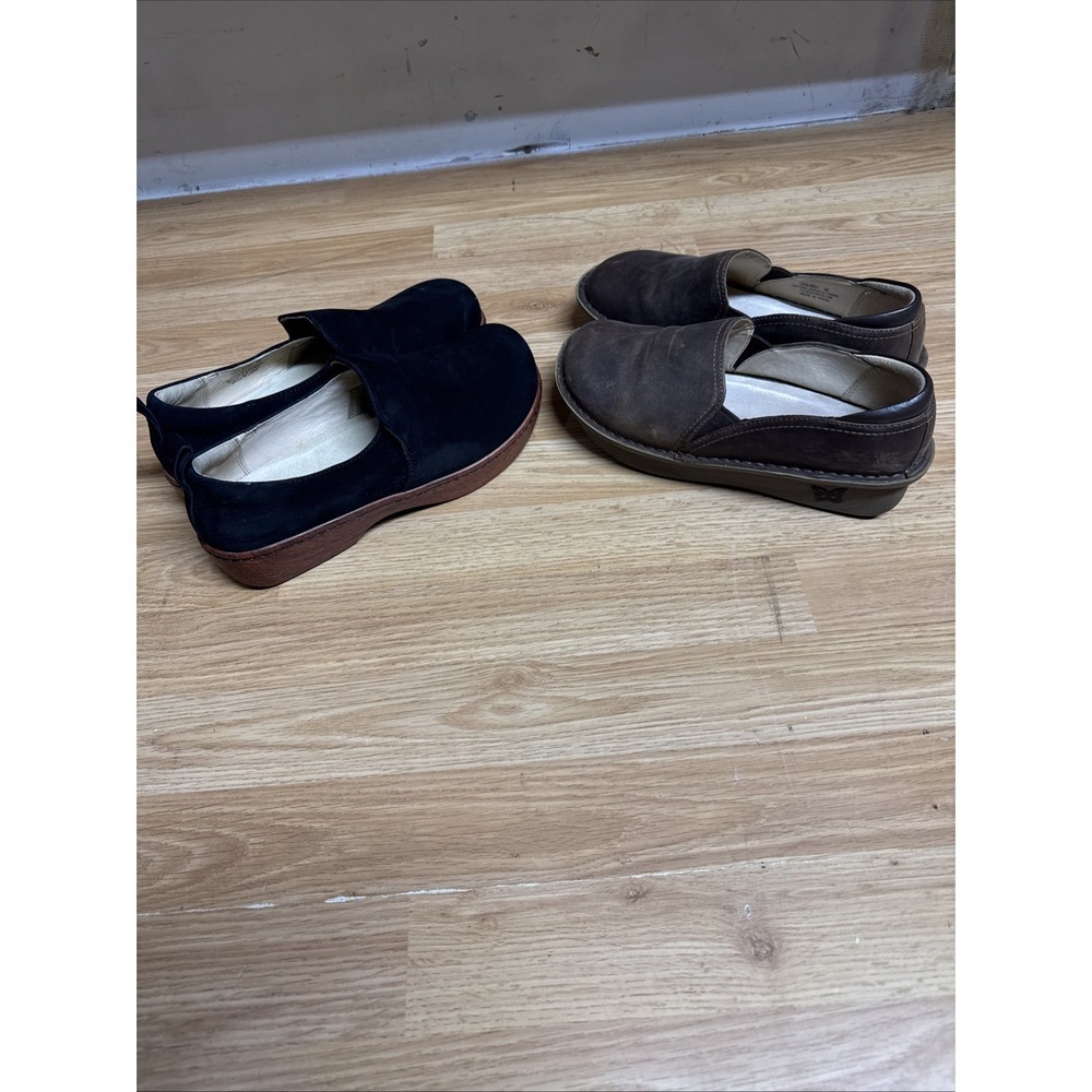 2 Pairs Of Women's Size‎ 39 US 8.5 Algeria Shoes Black And Brown